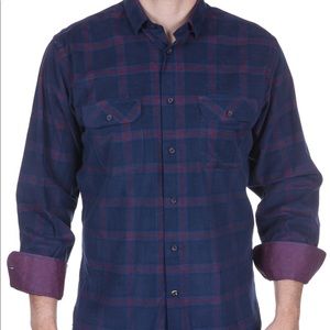 Blue and purple plaid with 2 pockets